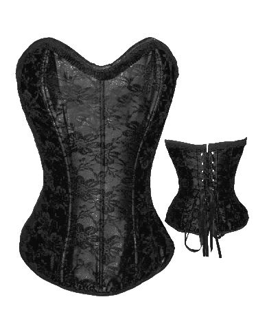 Black Flower Lace Corset